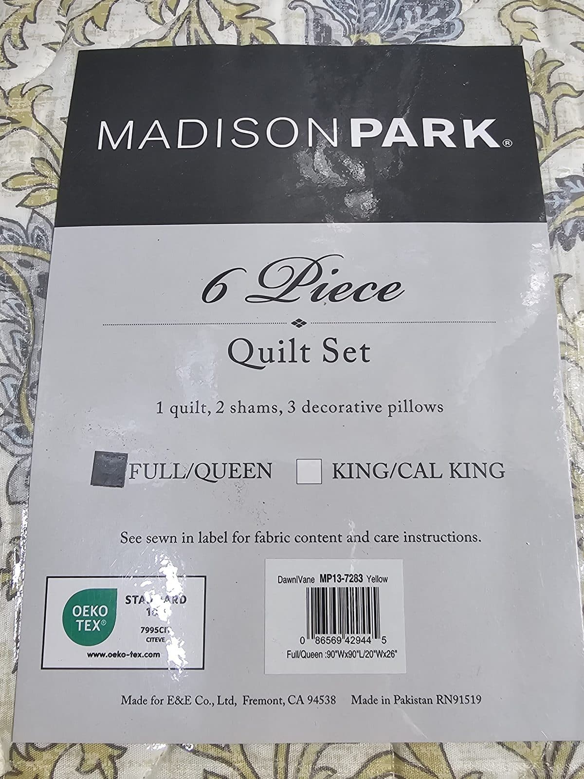 Madison Park Vanessa 6-Piece Quilt Set - Blue Paisley - Full/Queen