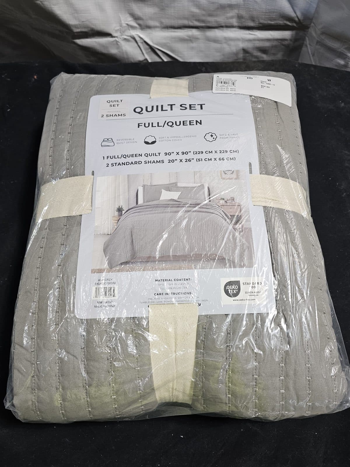 JCPenney Home Detailed Channel Stitch Quilt Set - Sage - Queen