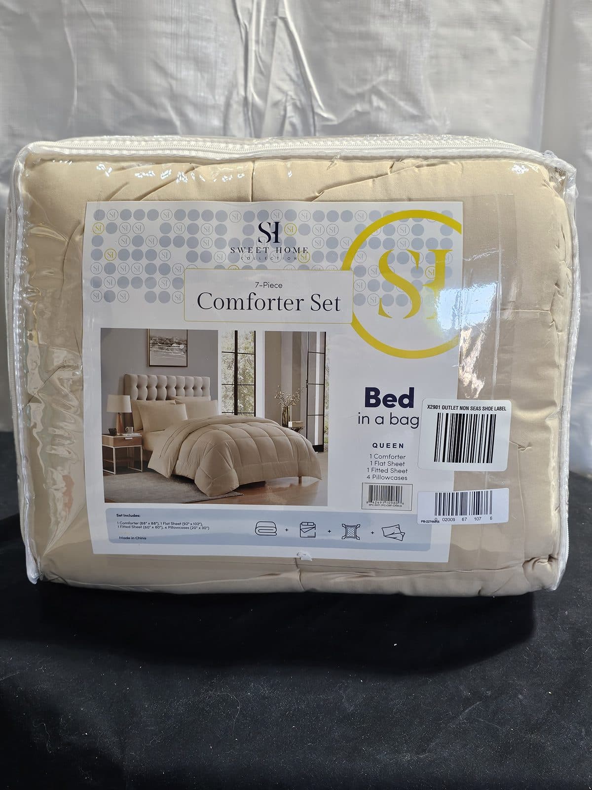 Sweet Home Collection Luxury Solid Bed-in-a-Bag - Beige - Queen