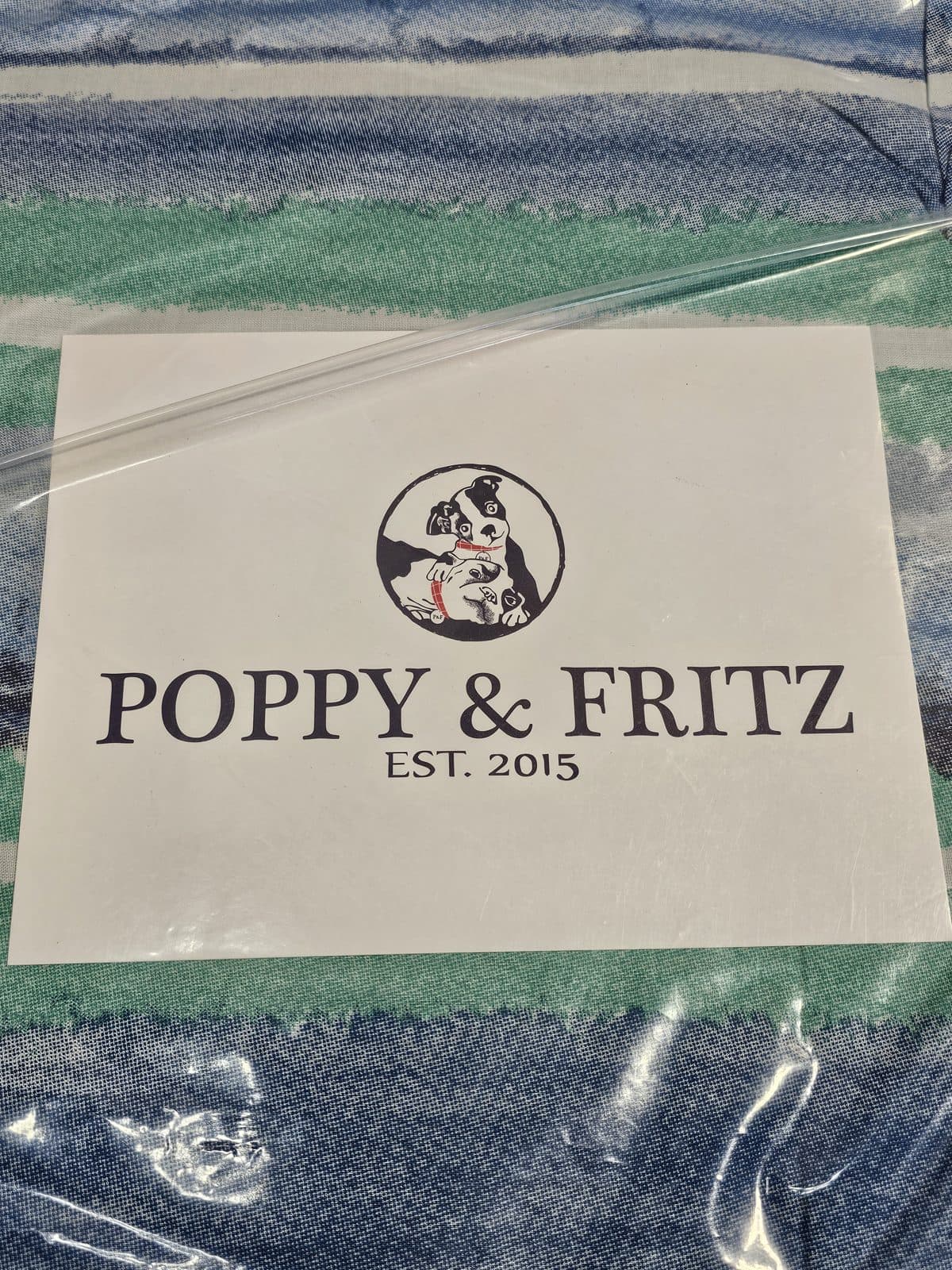 Poppy & Fritz Twin Comforter Set - Blue/Green Stripe (cotton)