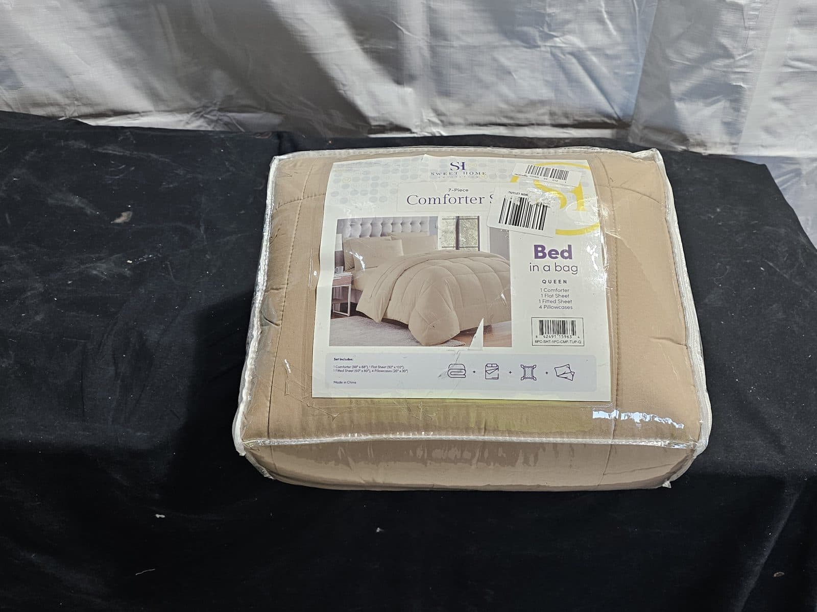 Sweet Home Collection Luxury Solid Bed-in-a-Bag - Tan - Queen