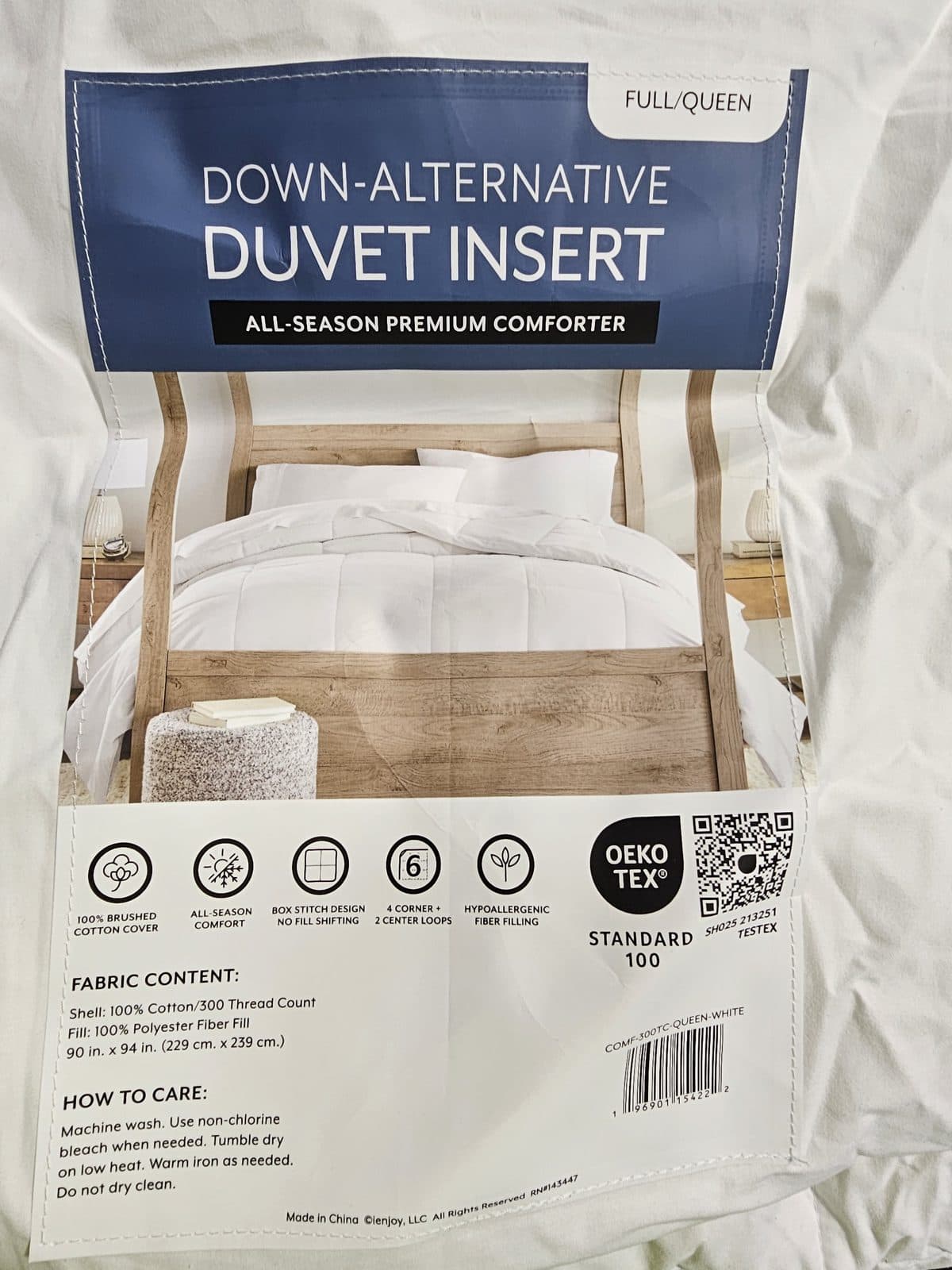 Down-Alternative Duvet Insert / All-Season Comforter - White - Full/Queen
