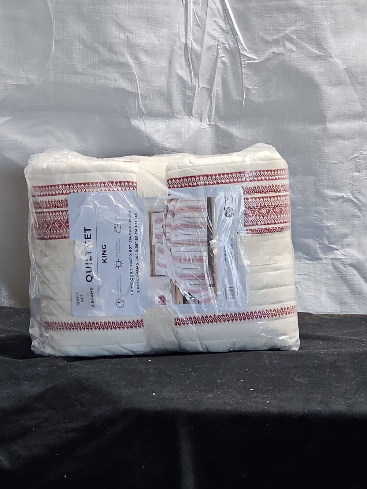 JCPenney Home Farmhouse Stripe Quilt Set - Red - King
