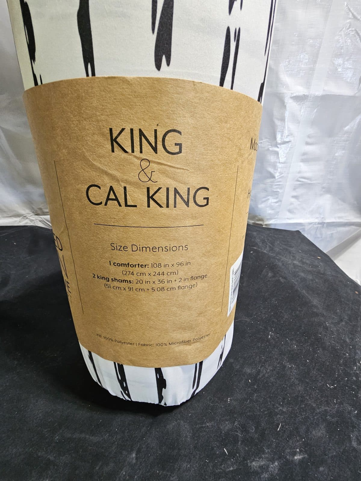 JCPenney Home Patterned Down-Alternative Comforter Set - Black/White Stripe - King/Cal King