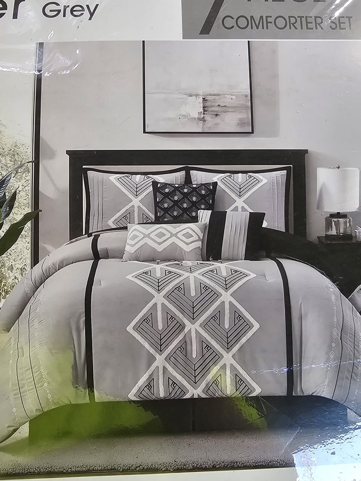 Chic Home Carter 7-Piece Comforter Set - Grey - Queen