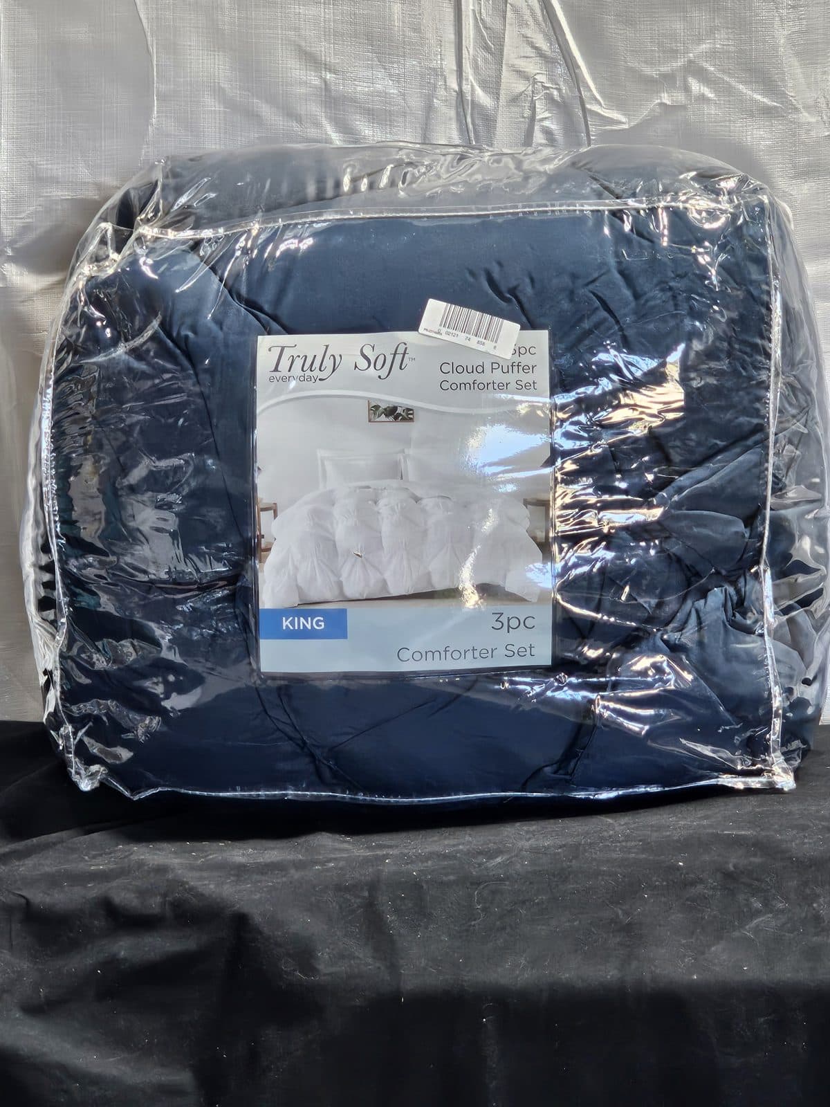 Truly Soft Cloud Puffer 3-Piece Comforter Set - Navy - King