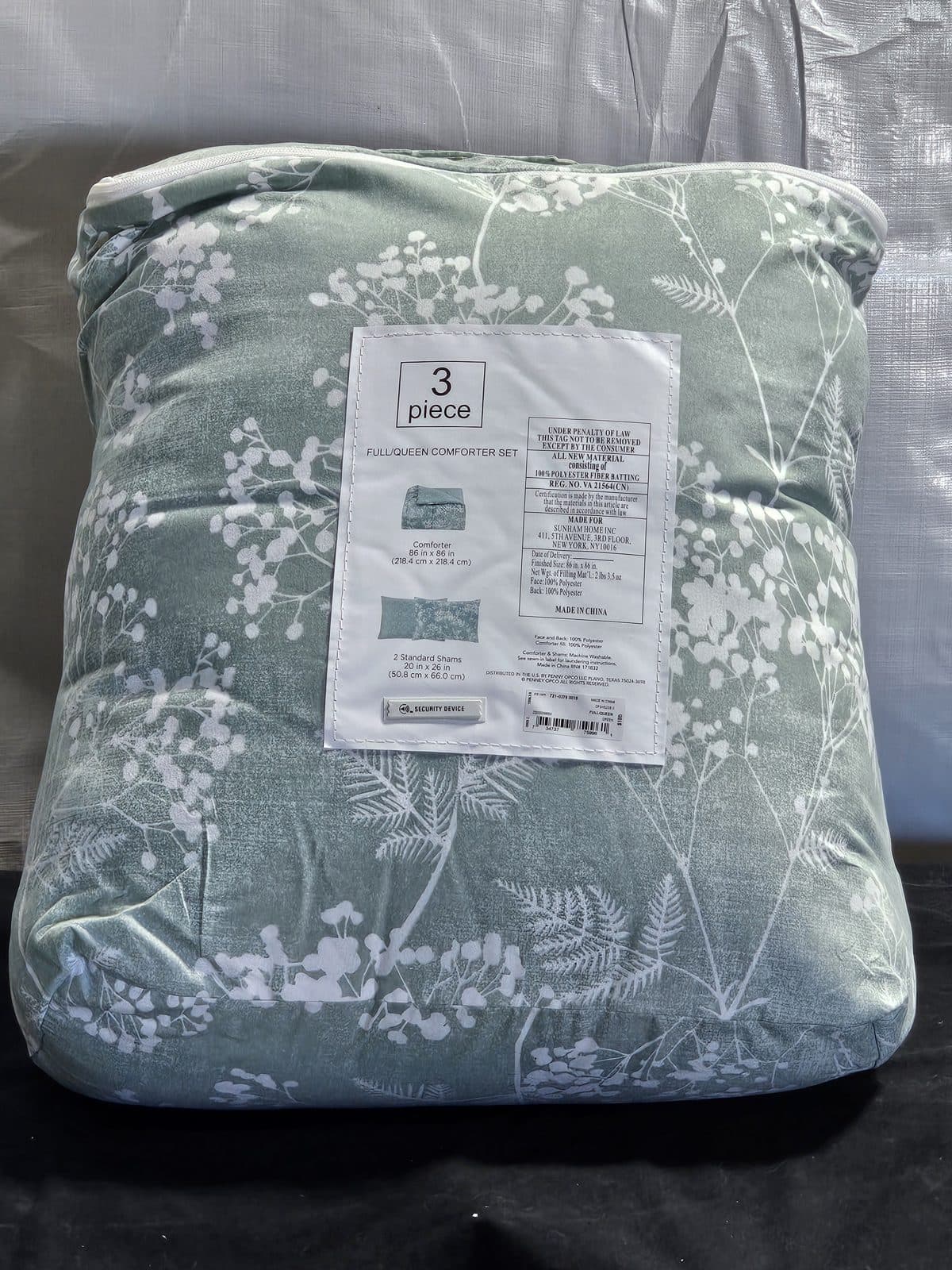 JCPenney Home 3-Piece Comforter Set - Sage Botanical - Full/Queen