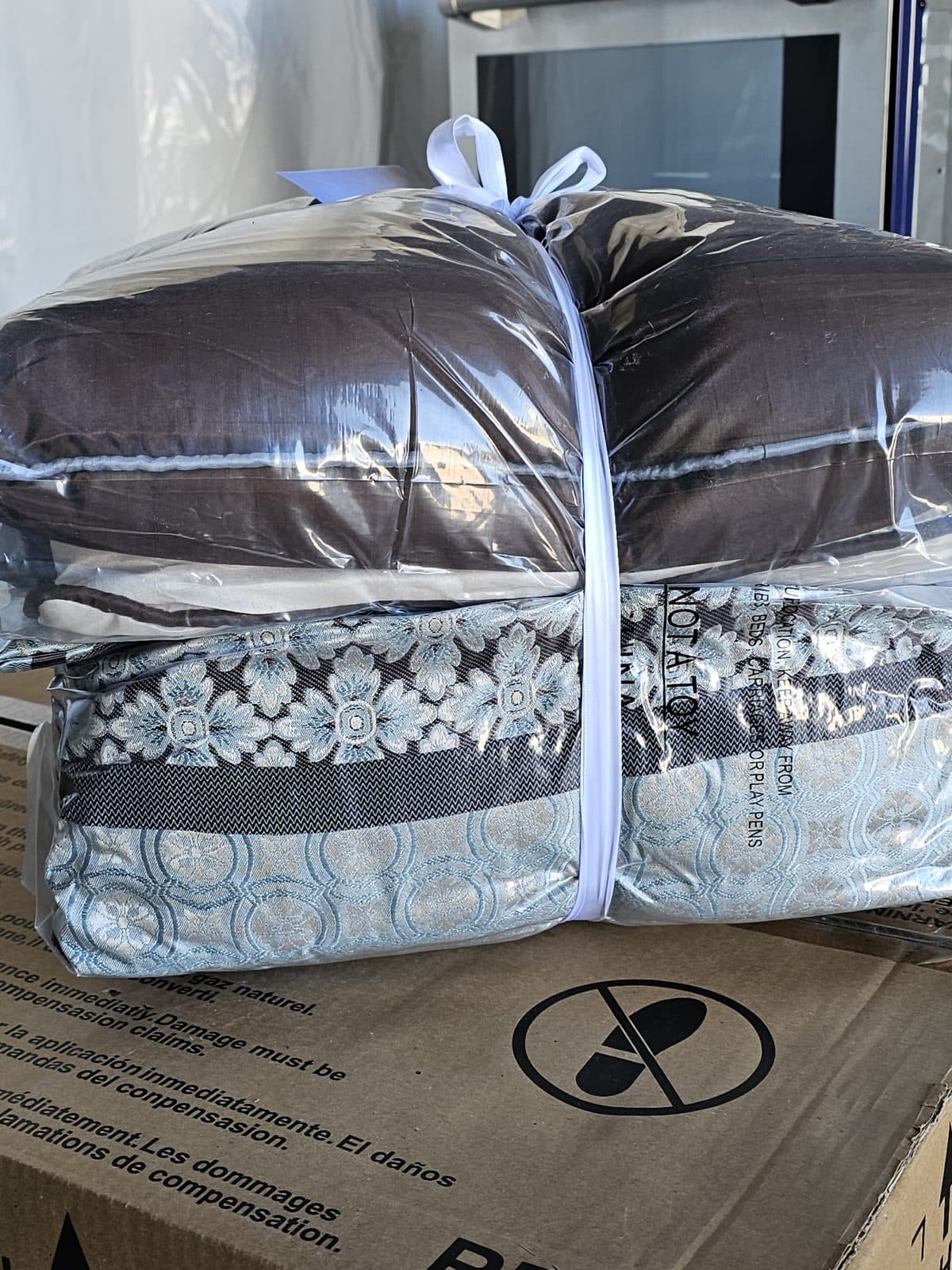 Madison Park Harvard 7-Piece Jacquard Comforter Set - Blue/Silver - King